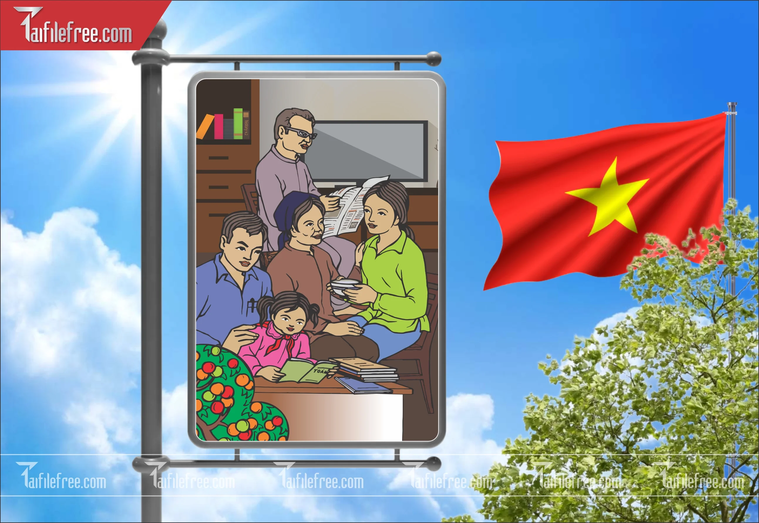 Baner Tuyên Truyền Ngày Gia Đình Việt Nam, Dân Số Kế Hoạch Hóa Gia Đình_TGD16