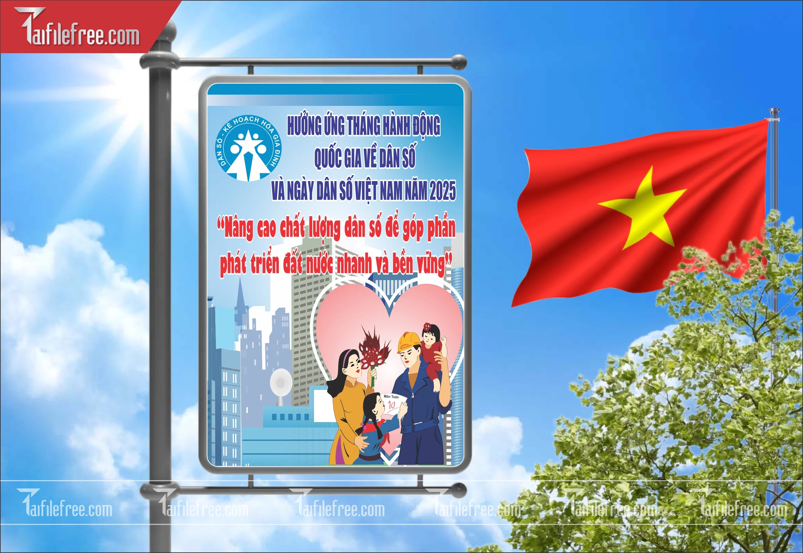 Baner Tuyên Truyền Ngày Gia Đình Việt Nam, Dân Số Kế Hoạch Hóa Gia Đình_TGD20