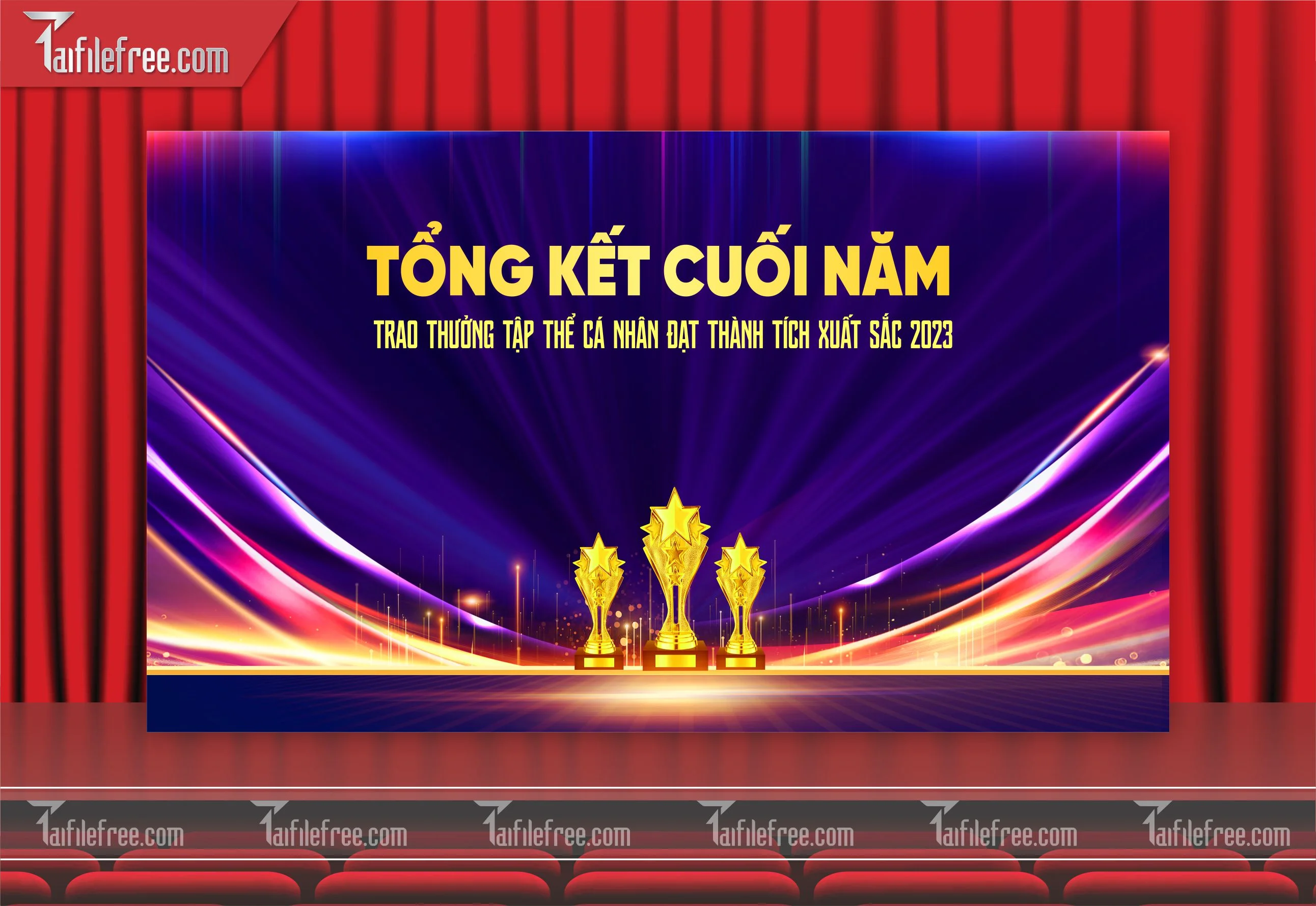Background Phông Nền Sân Khấu Tổng Kết Cuối Năm Công Ty Doanh Nghiệp TK22
