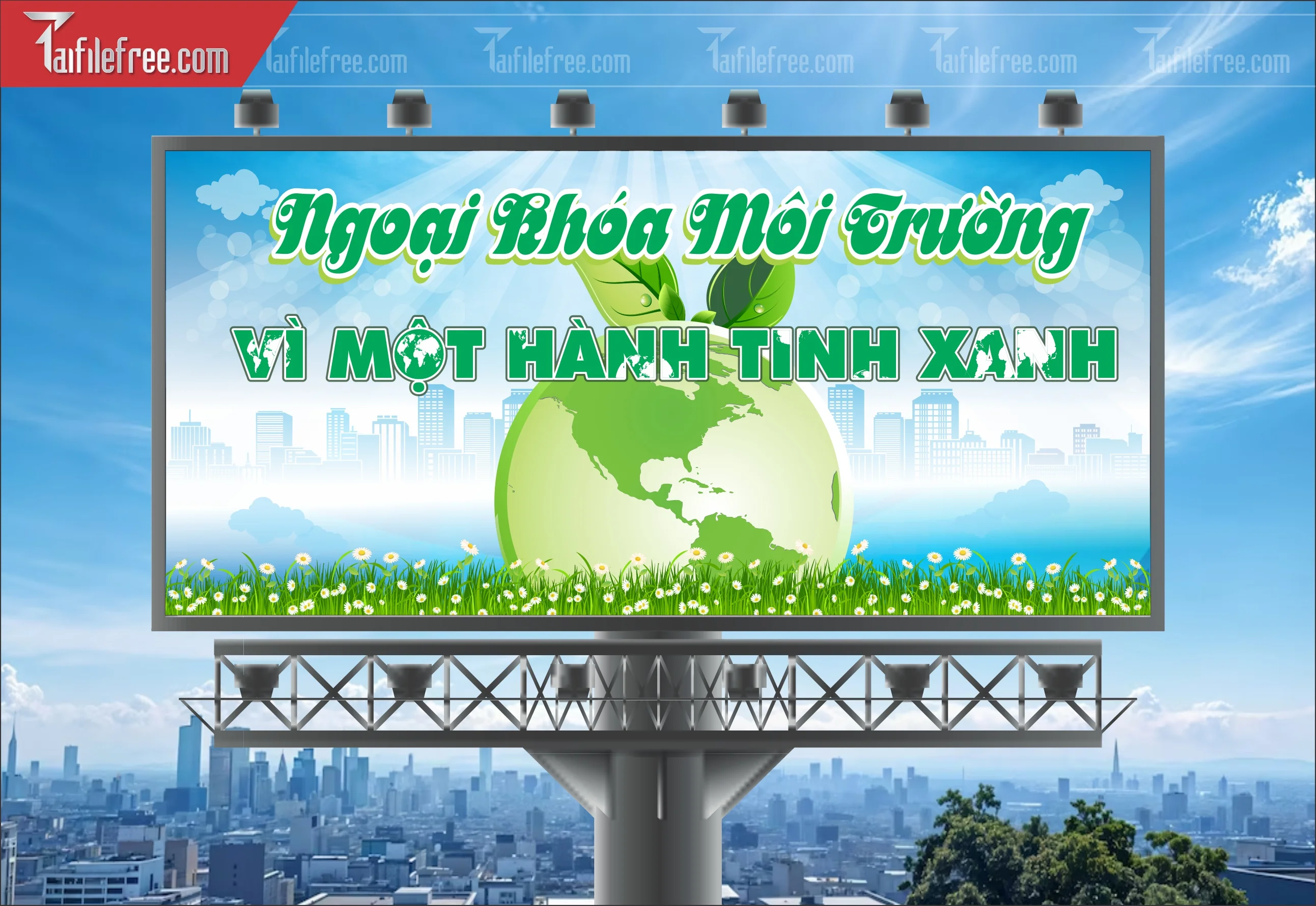 Banner Cổ Động Bảo Vệ Môi Trường Xanh Sạch Đẹp TMT26