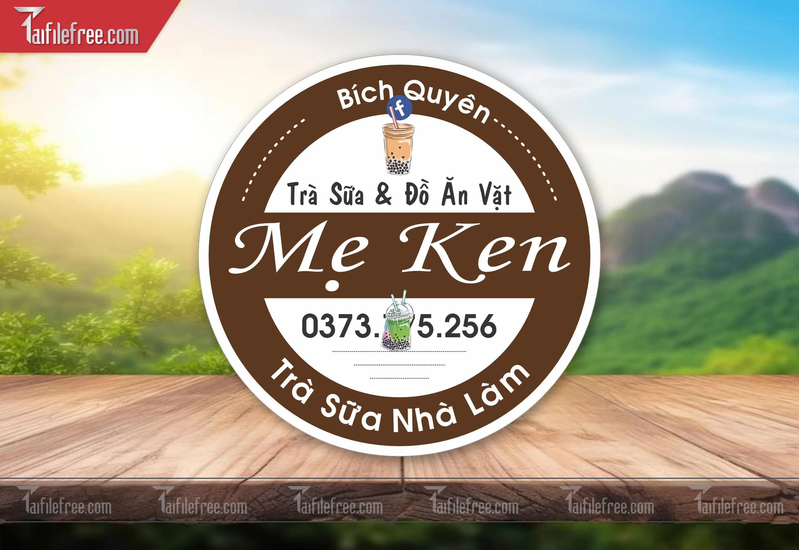 Mẫu Thiết Kế Tem Nhãn Sản Phẩm, Tem Trà Sữa TN10