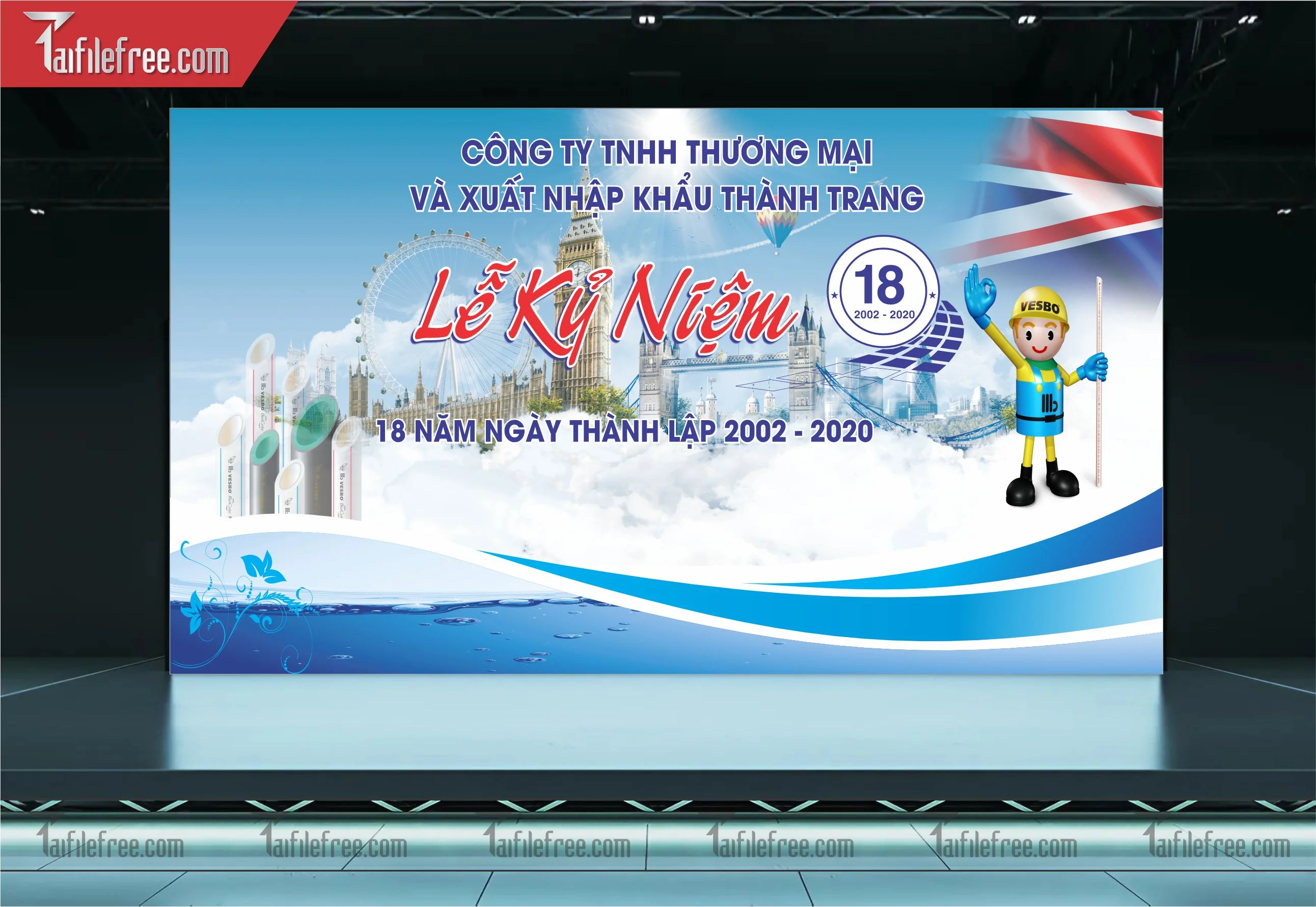 Mẫu Backdrop Lễ Kỷ Niệm Thành Lập Công Ty Ý Nghĩa, Đẹp Mắt_TT06