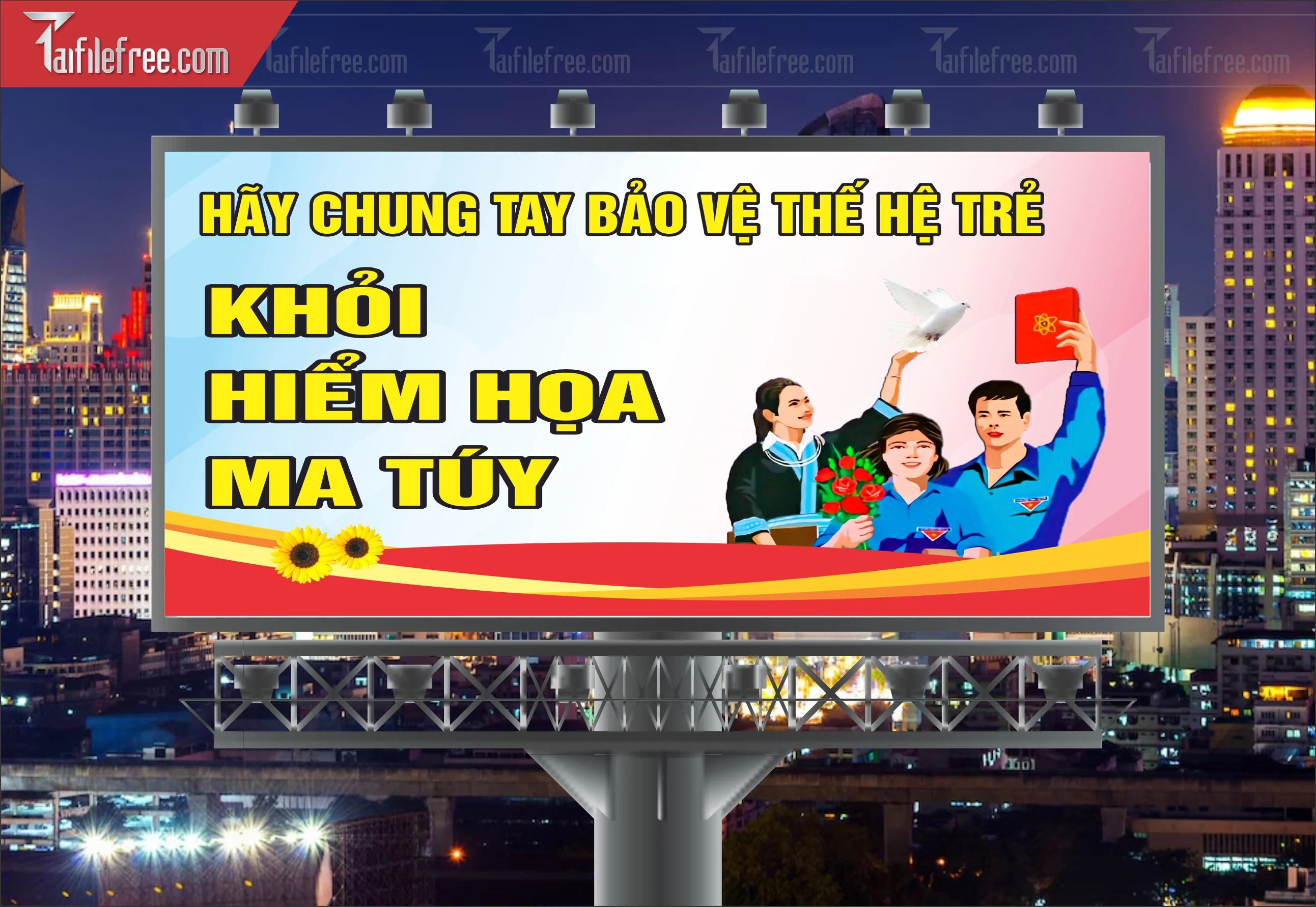 Banner Tuyên Truyền Phòng Chống Tệ Nạn Xã Hội, Nói Không Với Ma Túy TTH04