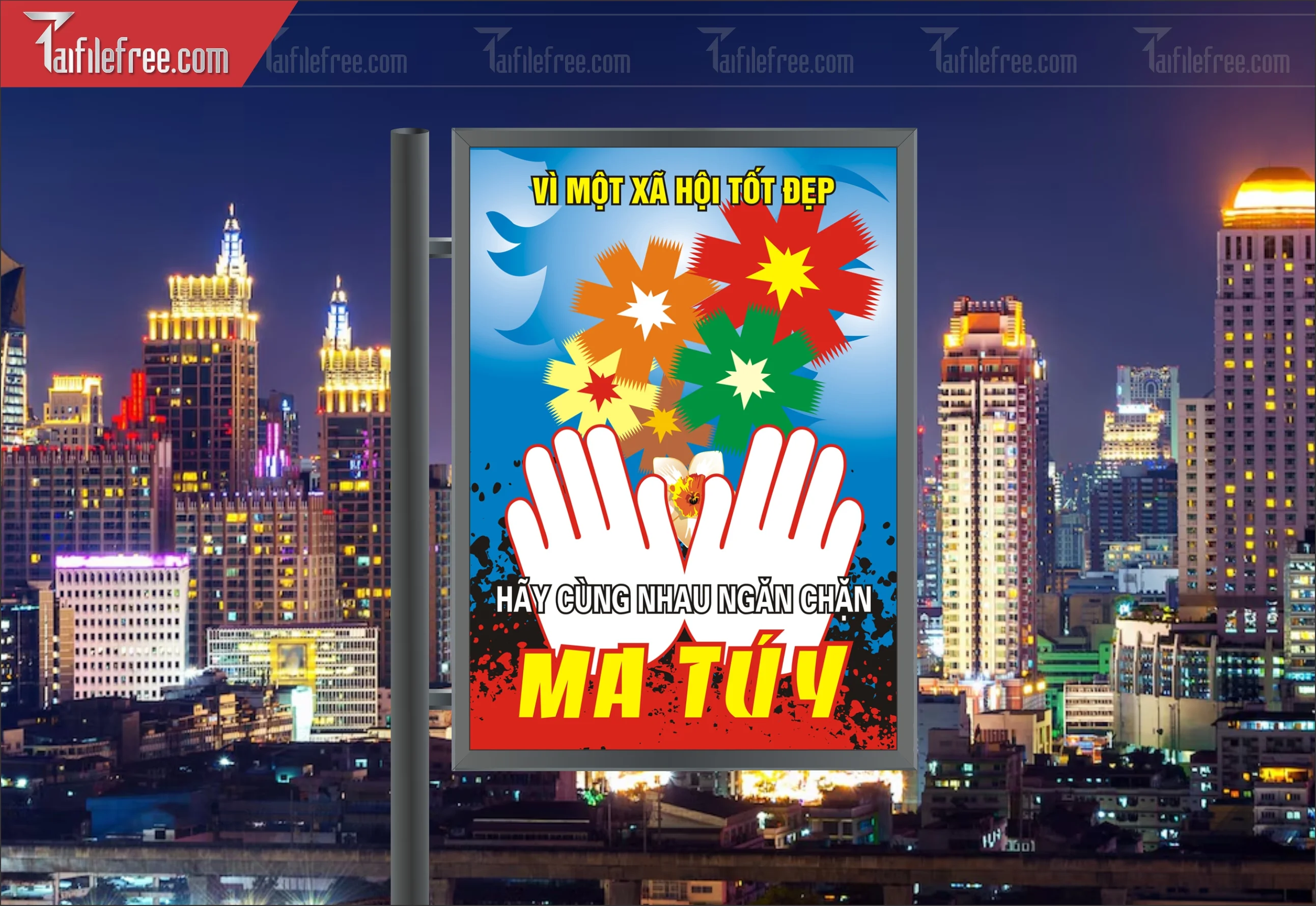 Banner Tuyên Truyền Phòng Chống Tệ Nạn Xã Hội, Nói Không Với Ma Túy TTH09