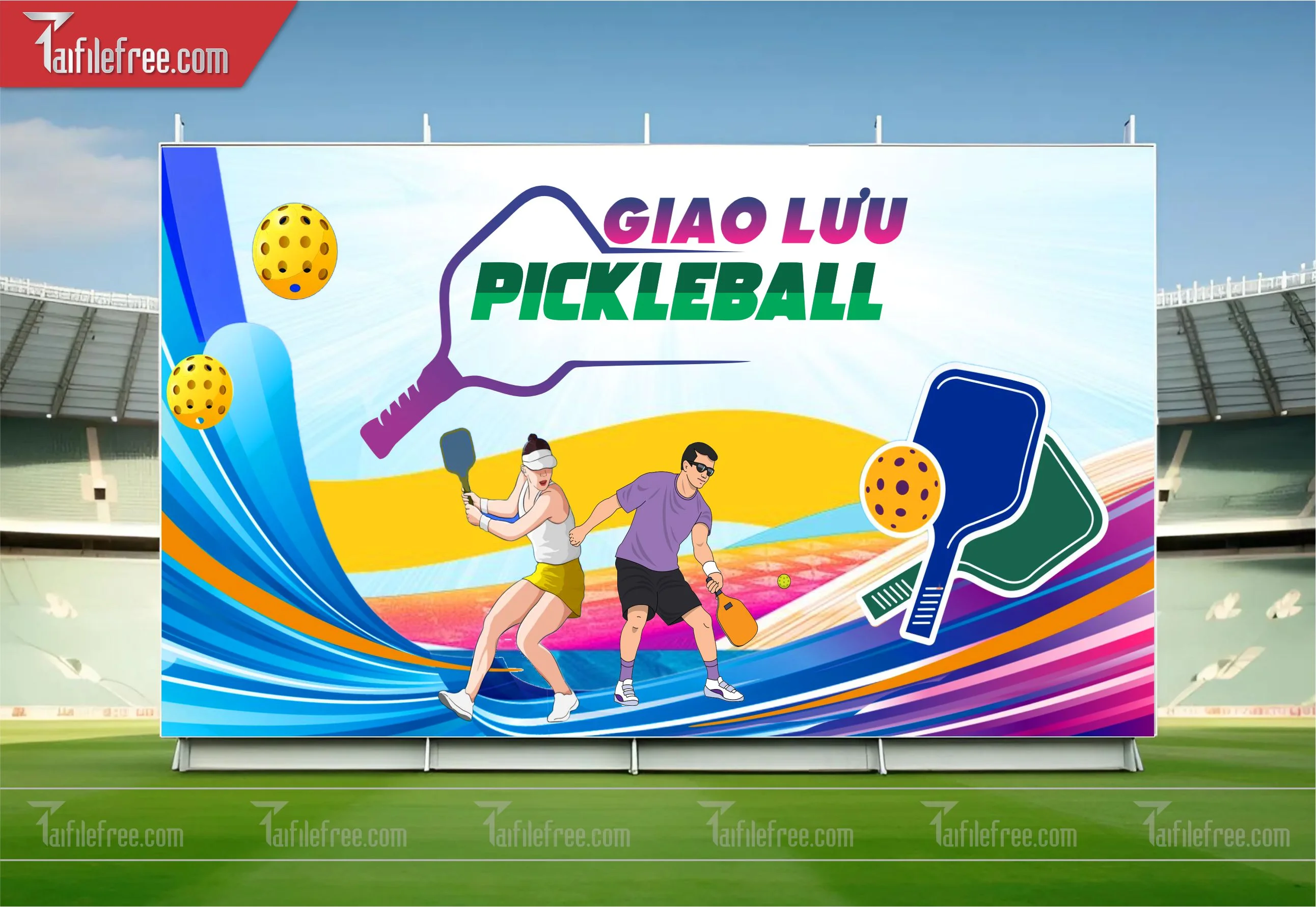 Mẫu Background Thể Thao Pickcleball Năng Động Ấn Tượng TTK07