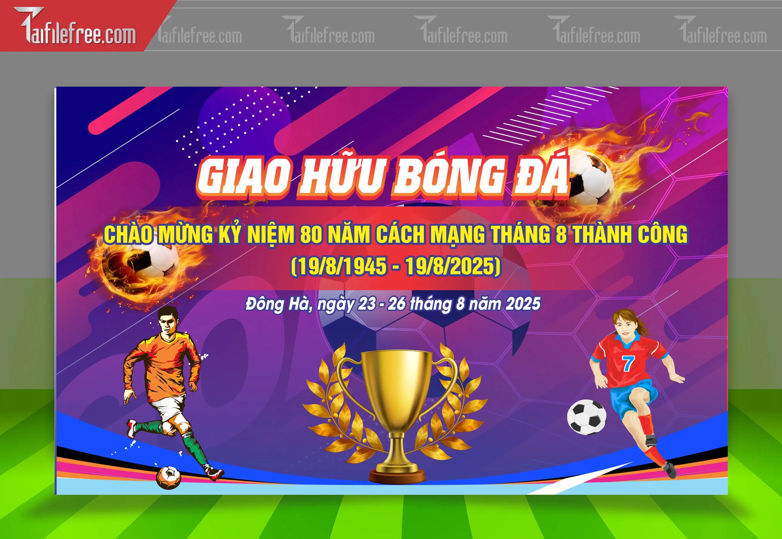 Mẫu Background Thể Thao Giải  Bóng Đá Sinh Động, Ấn Tượng_TTK106