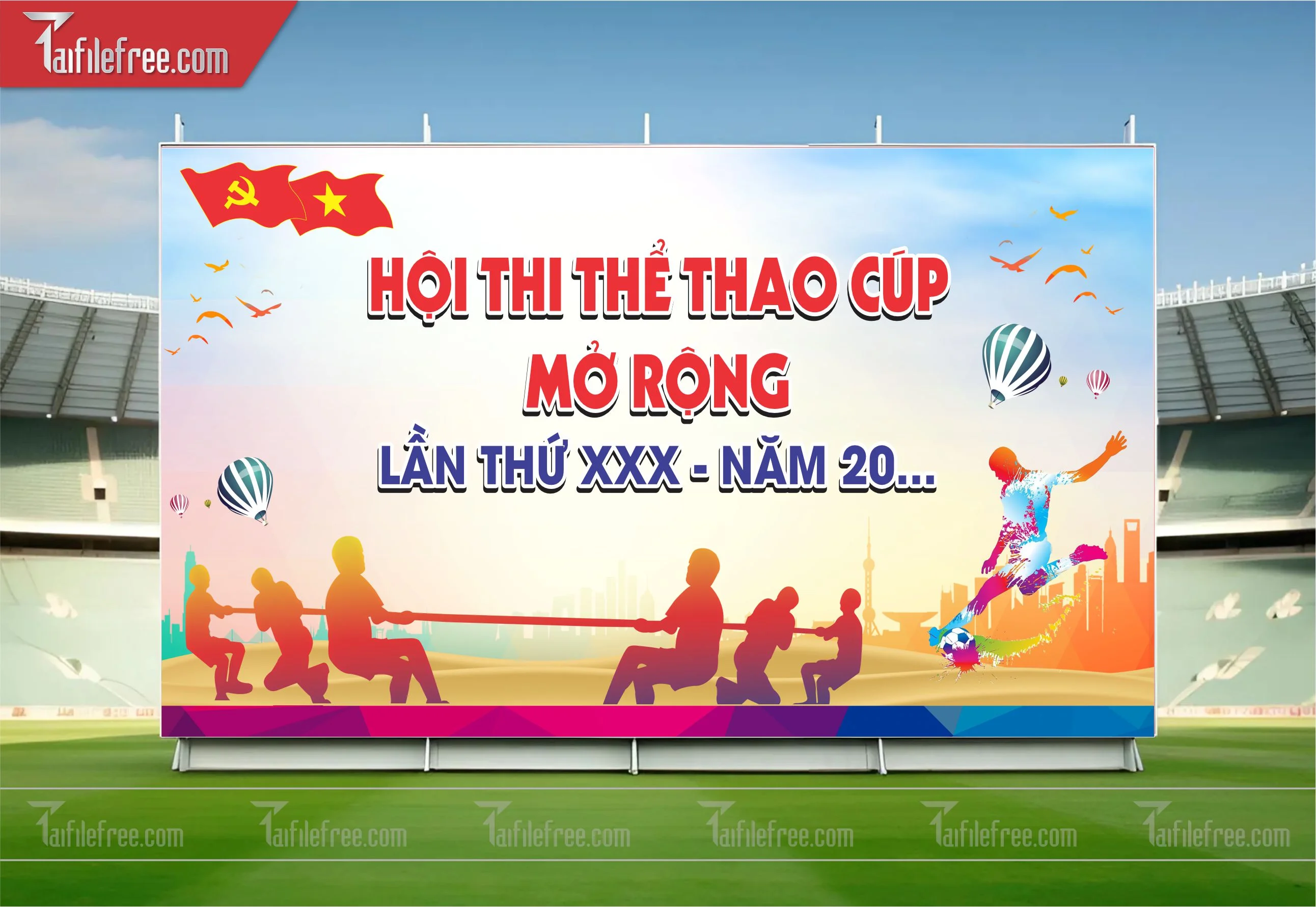Mẫu Background Thể Thao Bóng Đá Năng Động Ấn Tượng TTK11
