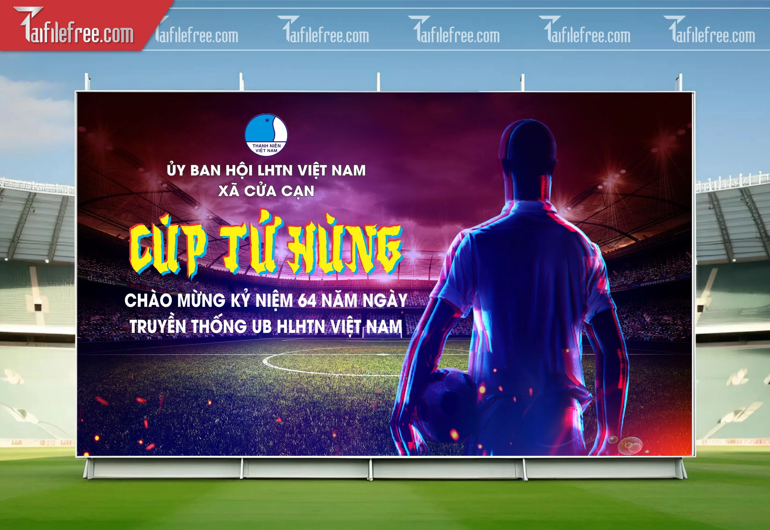 Mẫu Background Thể Thao Giải Bóng Đá Tứ Hùng Sinh Động, Ấn Tượng_TTK117