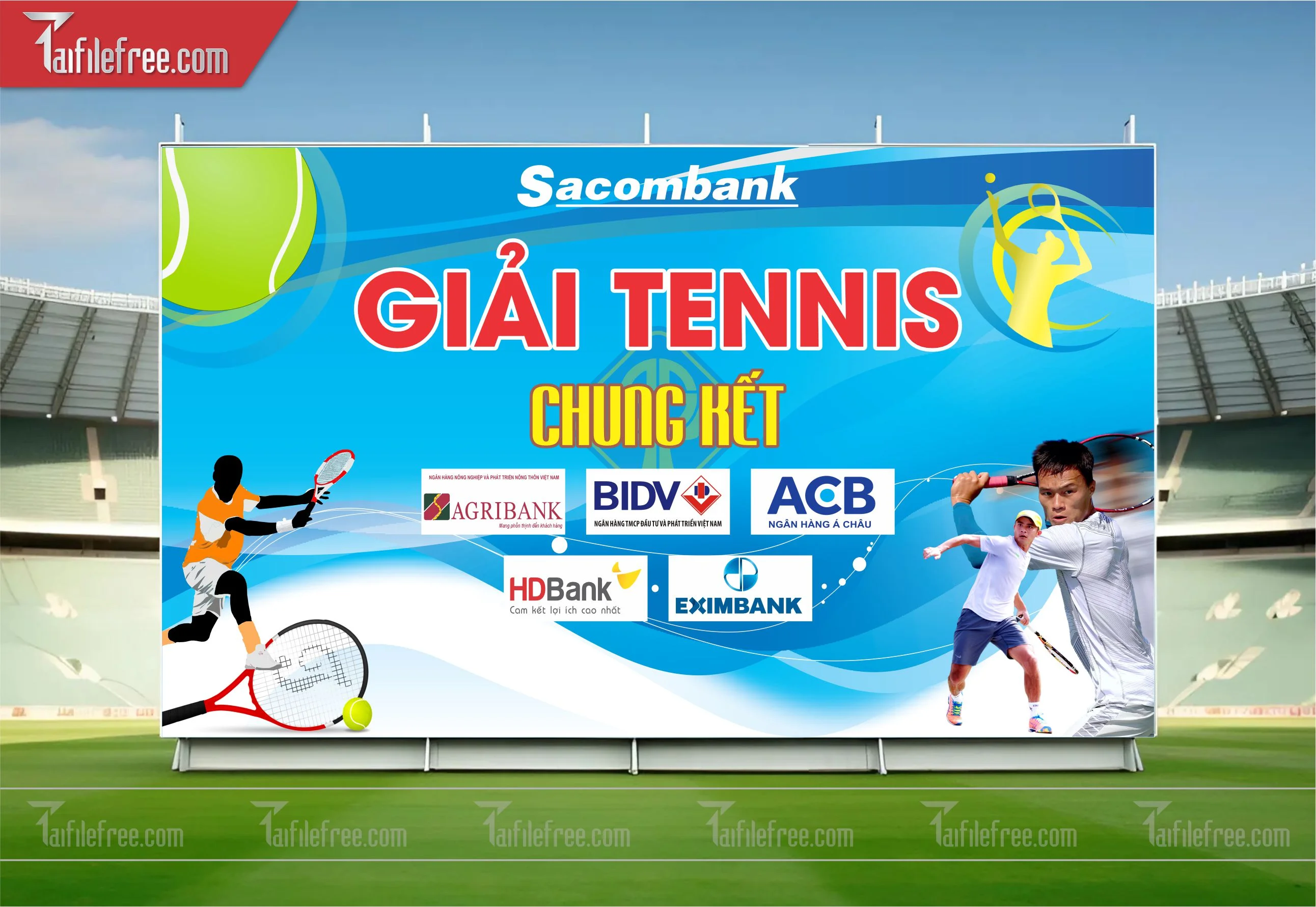 Mẫu Background Thể Thao Tennis Năng Động Ấn Tượng TTK16