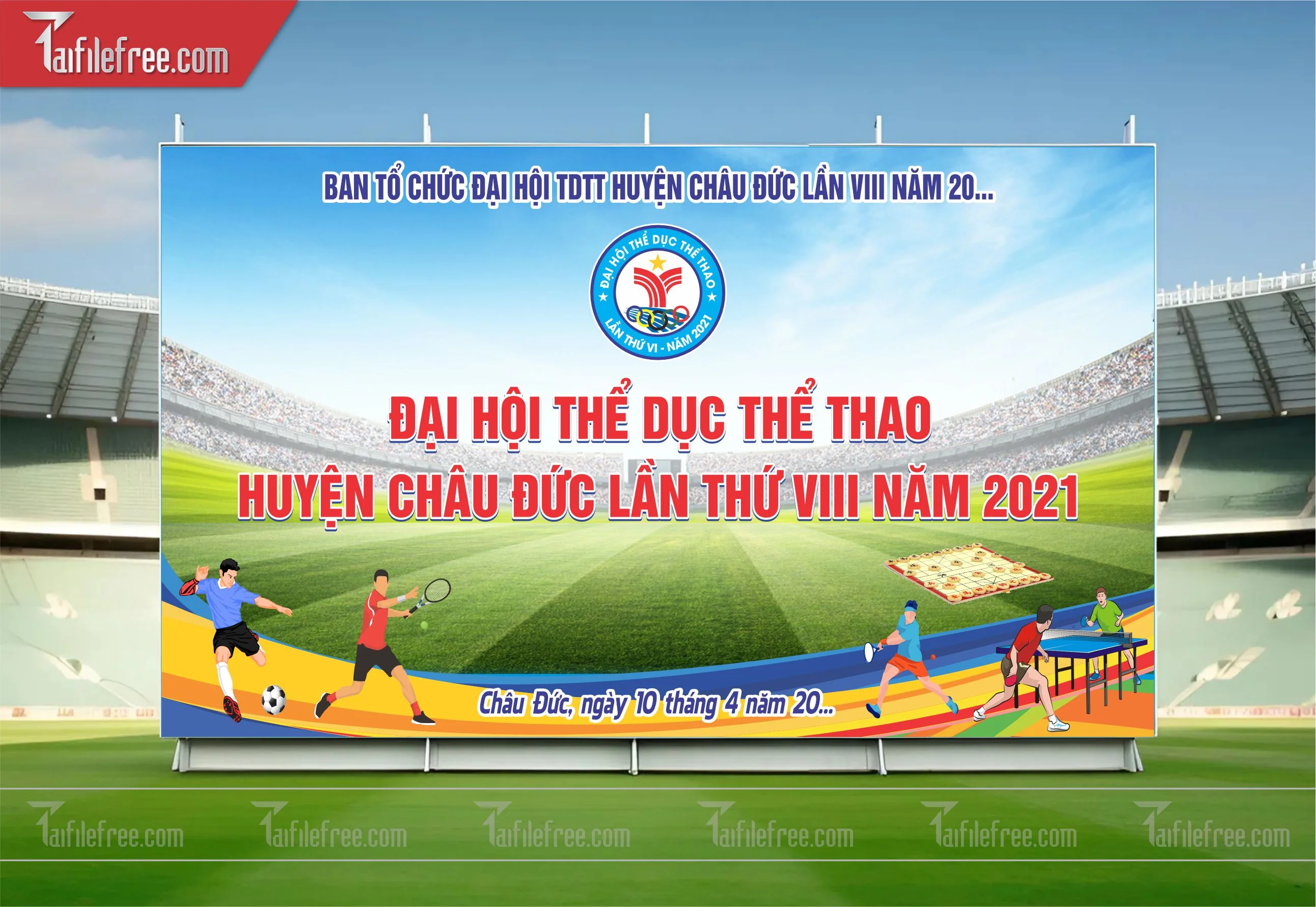 Mẫu Background Thể Thao Năng Động Ấn Tượng TTK17