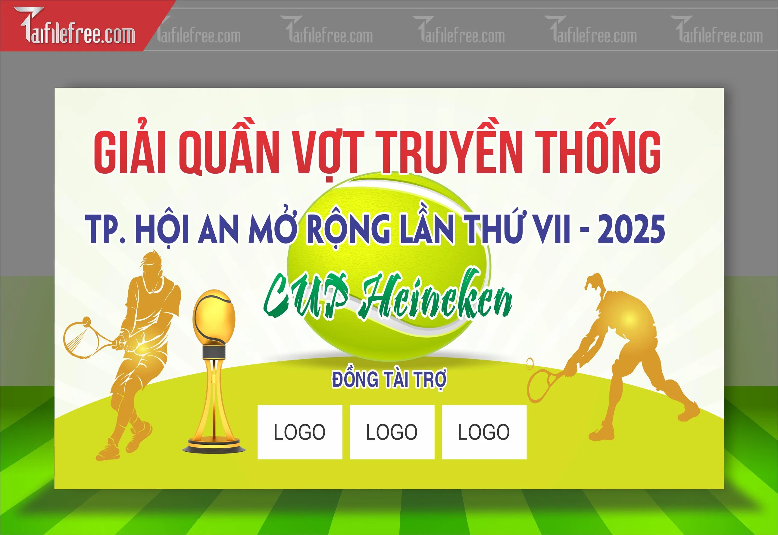 Mẫu Background Thể Thao Giải Quần Vợt Truyền Thống TTK59