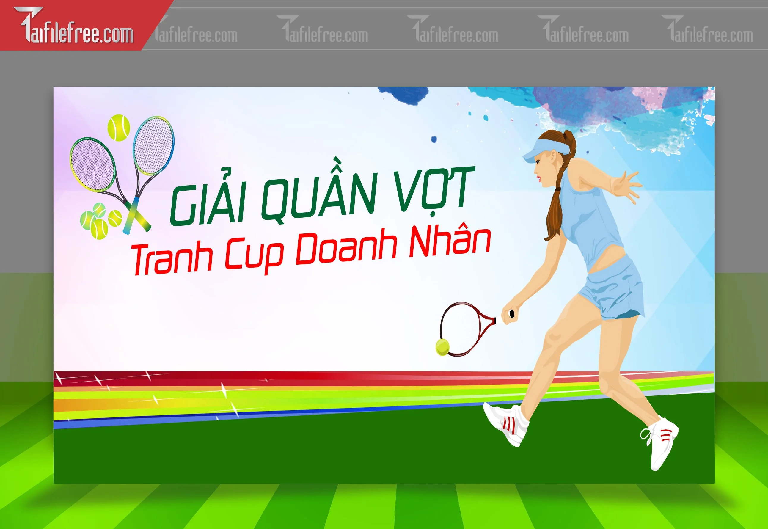 Mẫu Background Thể Thao Giải Quần Vợt Sinh Động, Ấn Tượng_TTK90