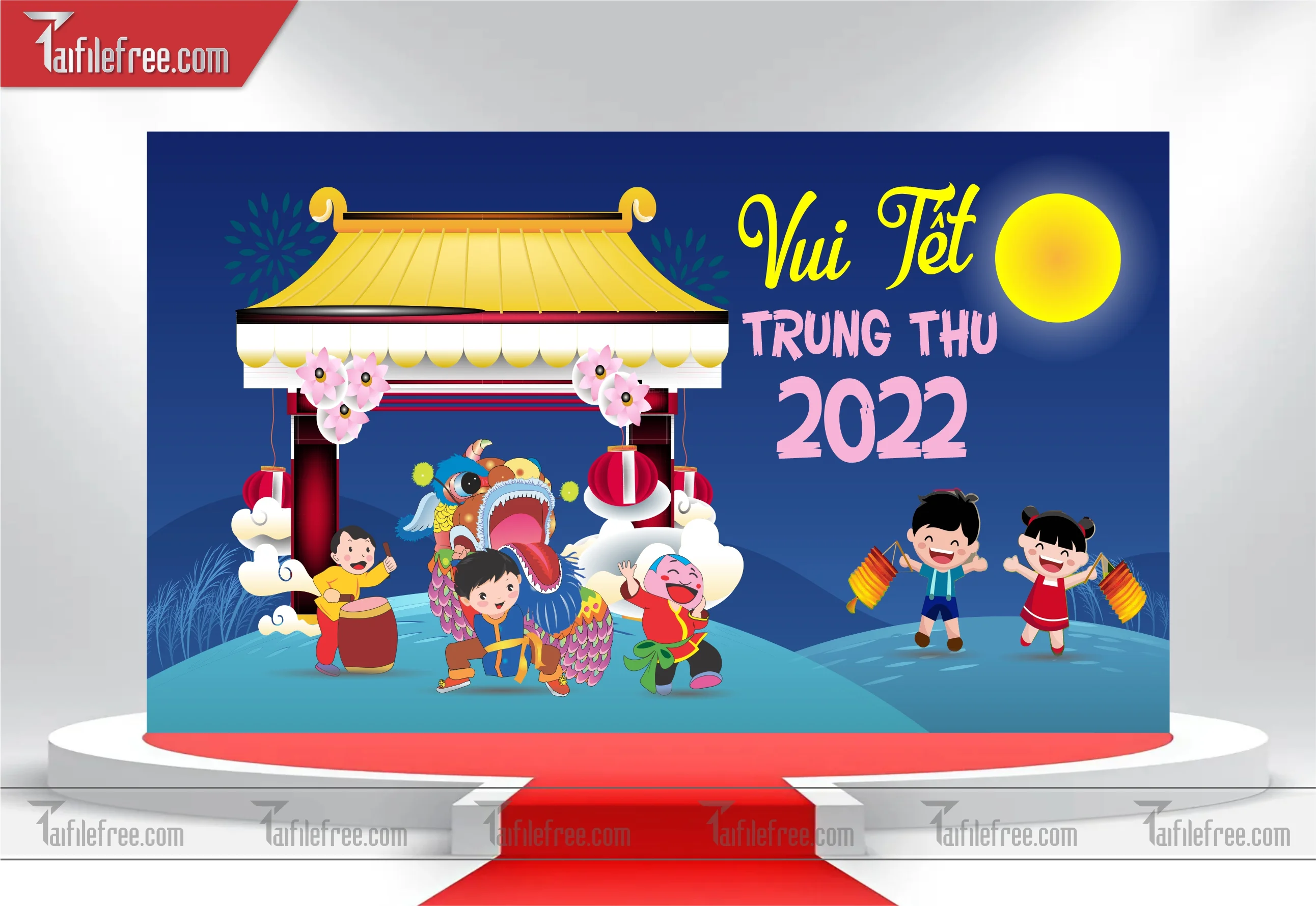 Mẫu Backdrop Trung Thu Đẹp Mắt Sáng Tạo_TTV04