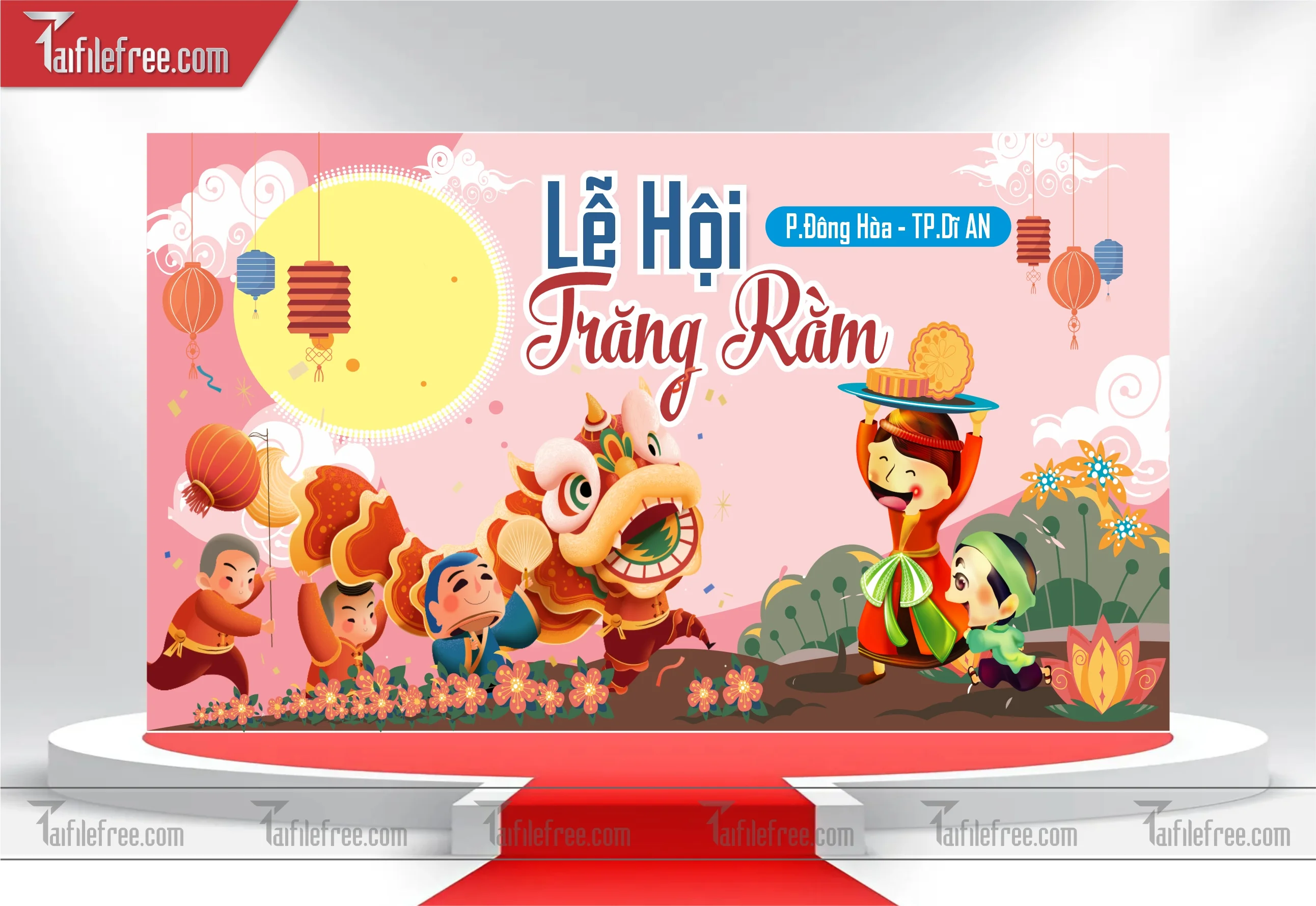 Mẫu Backdrop Trung Thu Đẹp Mắt Sáng Tạo_TTV13