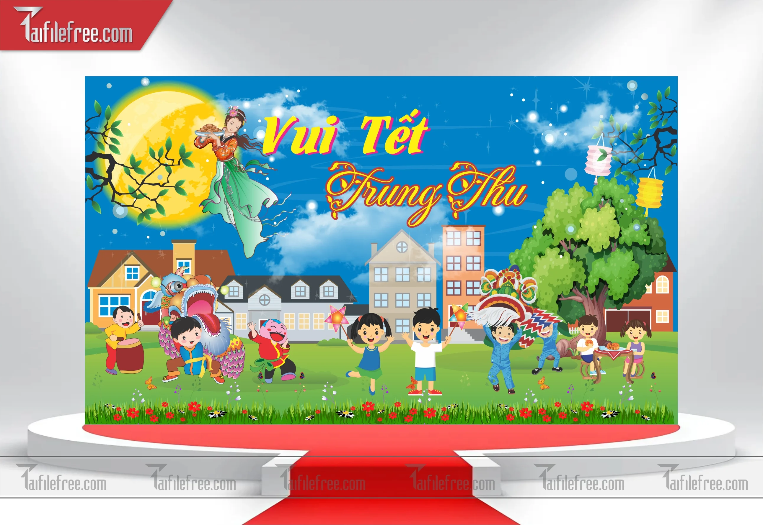 Mẫu Backdrop Trung Thu Đẹp Mắt Sáng Tạo_TTV25