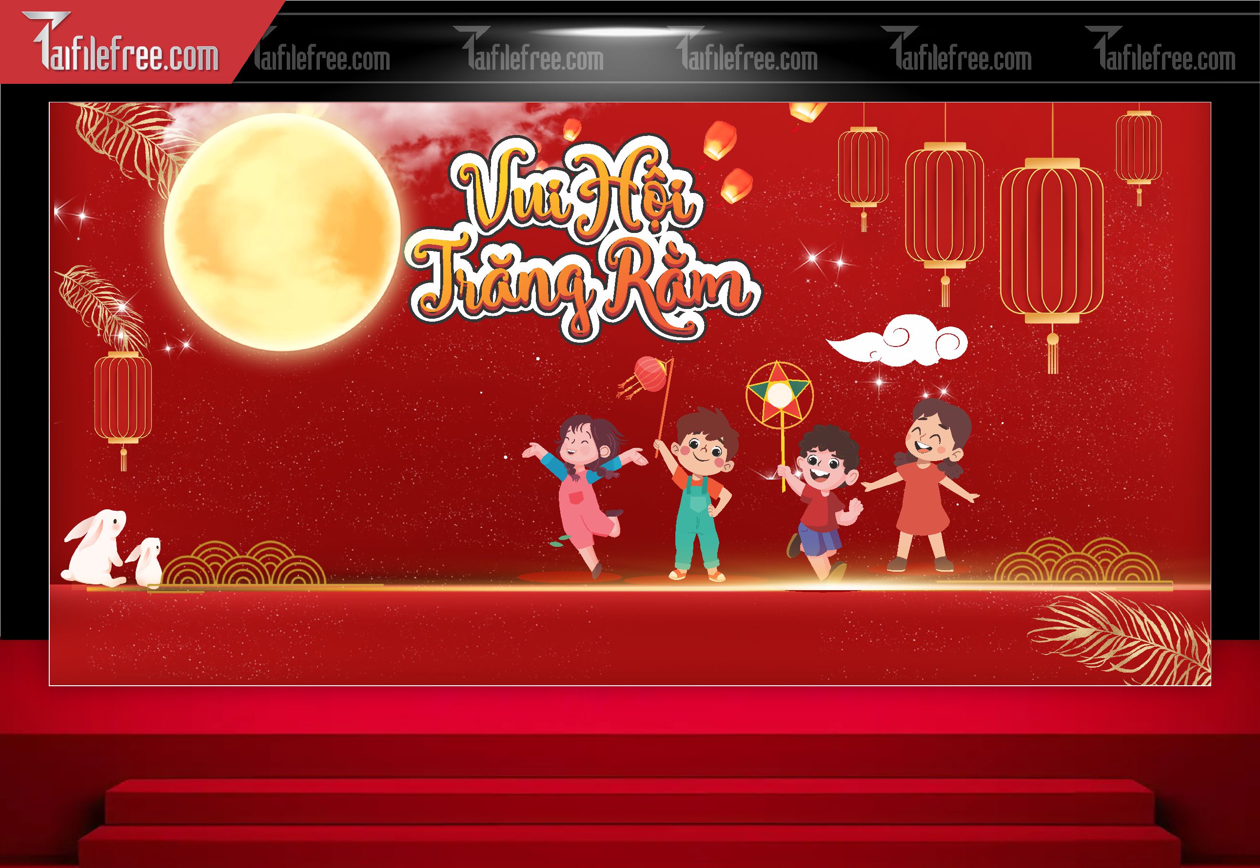 Mẫu Backdrop Trung Thu Đẹp Mắt Sáng Tạo_TTV100