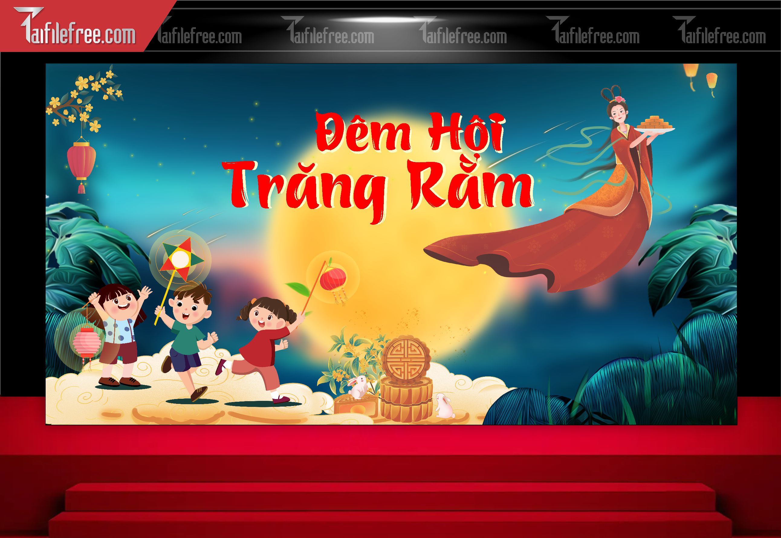 Mẫu Backdrop Trung Thu Đẹp Mắt Sáng Tạo_TTV101