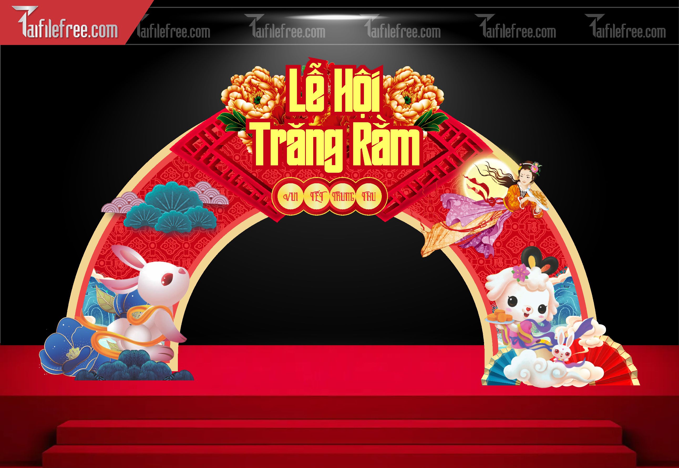 Mẫu Backdrop Trung Thu Đẹp Mắt Sáng Tạo_TTV137