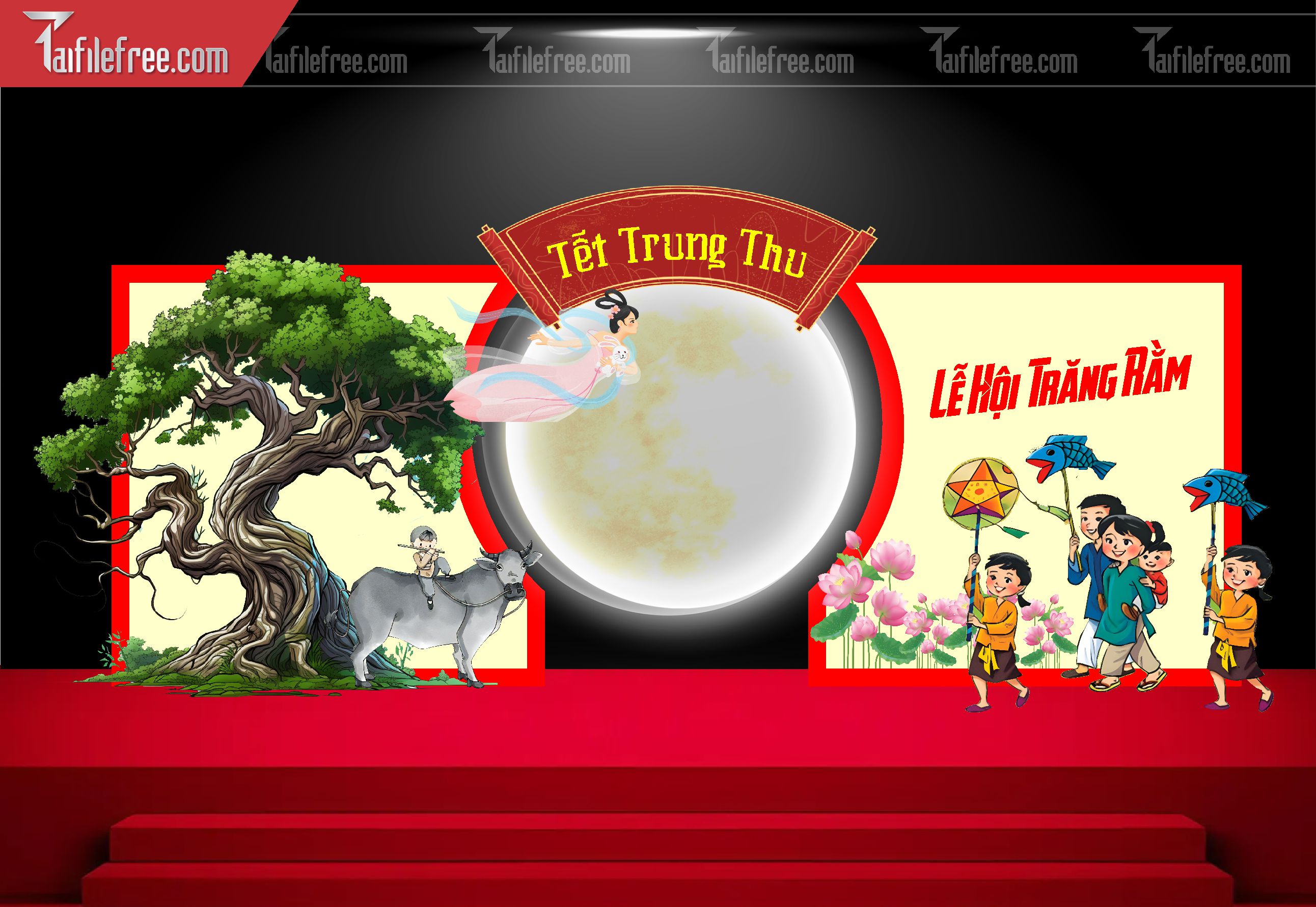 Mẫu Backdrop Trung Thu Công Giáo Đẹp Mắt Sáng Tạo_TTV138