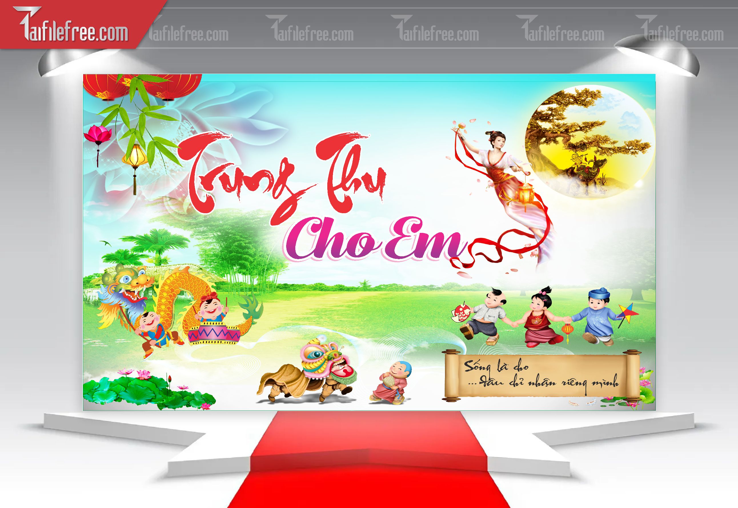 Mẫu Backdrop Trung Thu Đẹp Mắt Sáng Tạo_TTV47