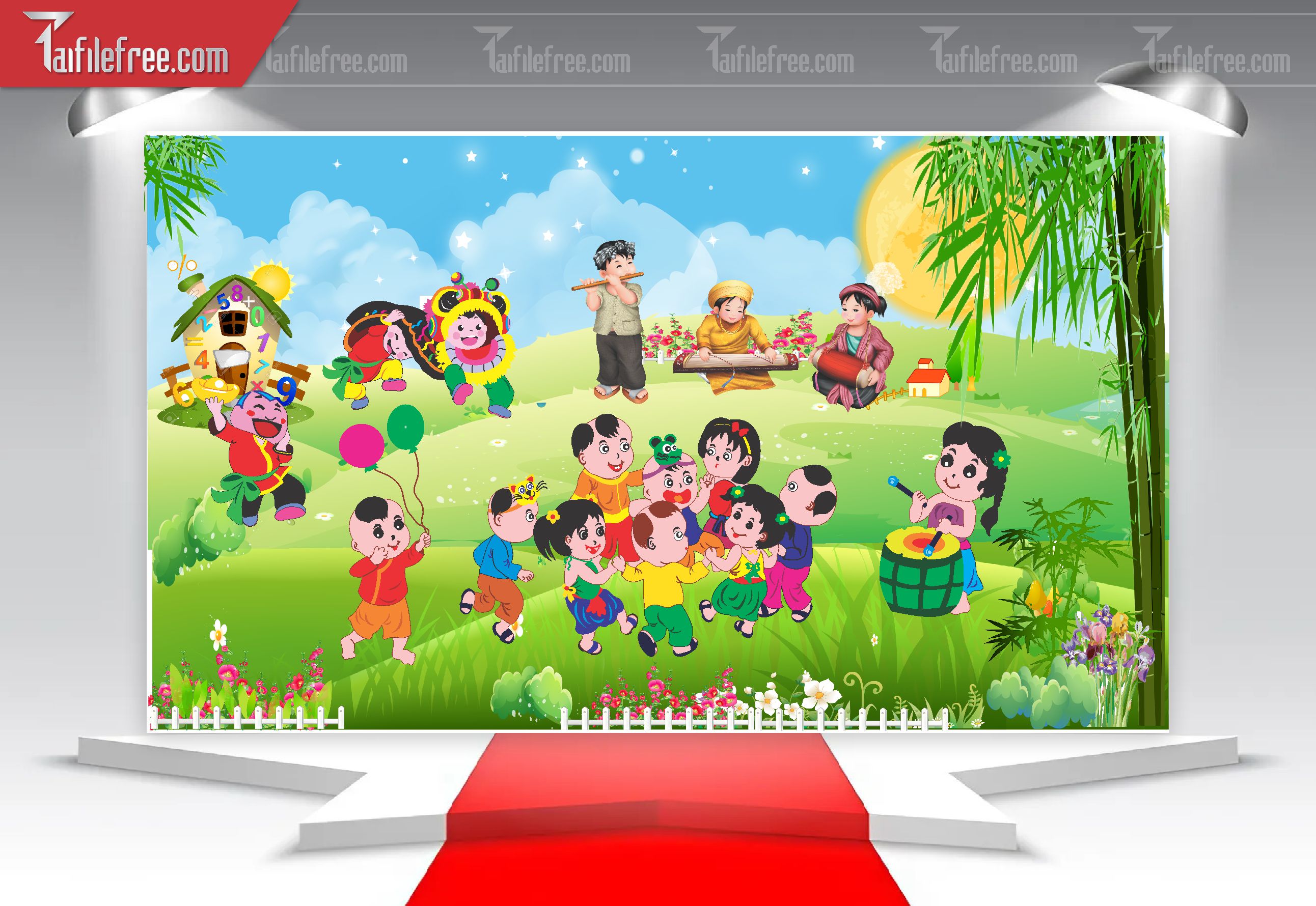Mẫu Backdrop Trung Thu Đẹp Mắt Sáng Tạo_TTV51