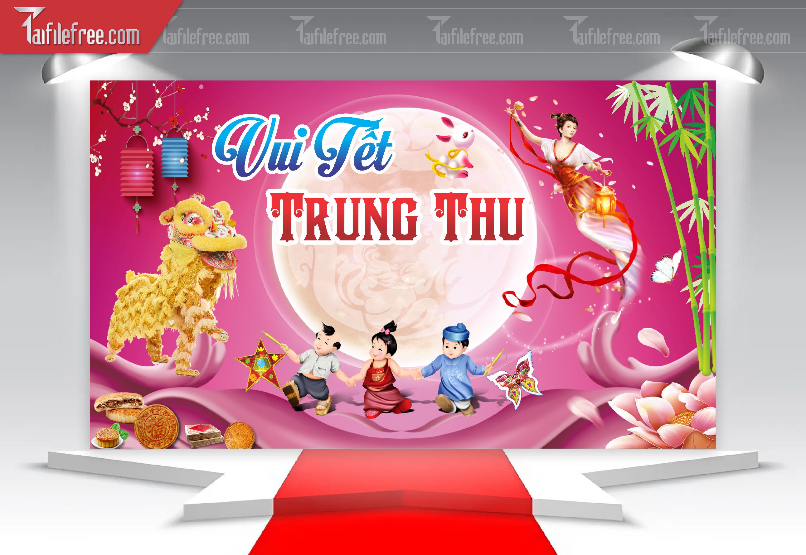 Mẫu Backdrop Trung Thu Đẹp Mắt Sáng Tạo_TTV55