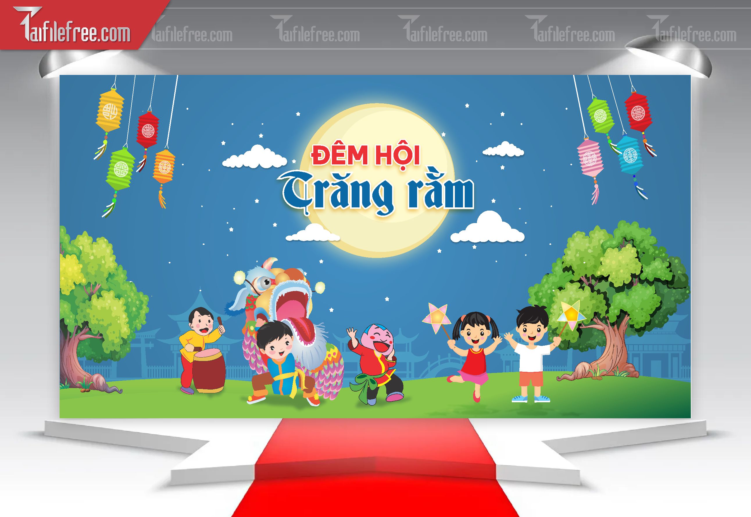 Mẫu Backdrop Trung Thu Đẹp Mắt Sáng Tạo_TTV71