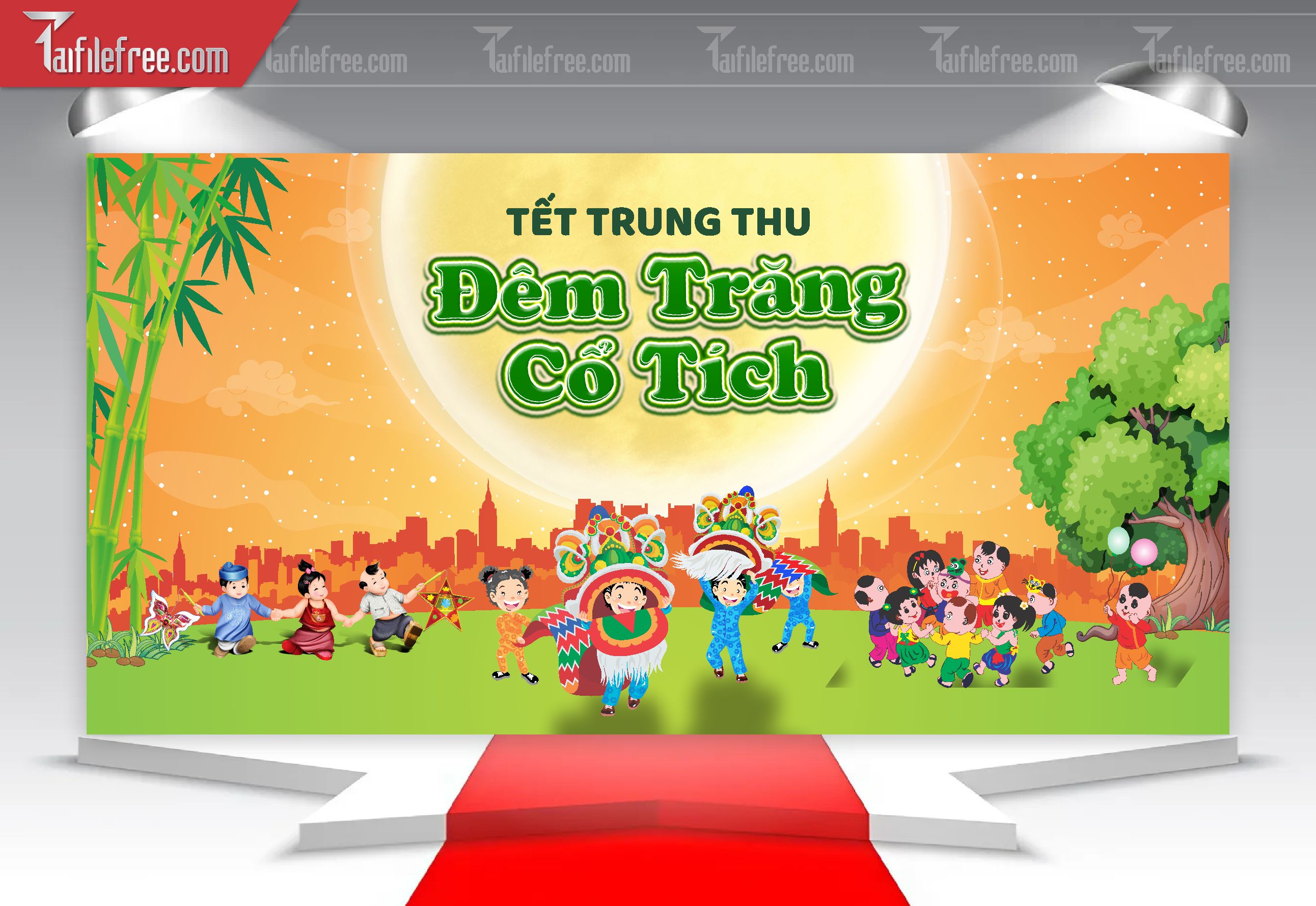 Mẫu Backdrop Trung Thu Đẹp Mắt Sáng Tạo_TTV73