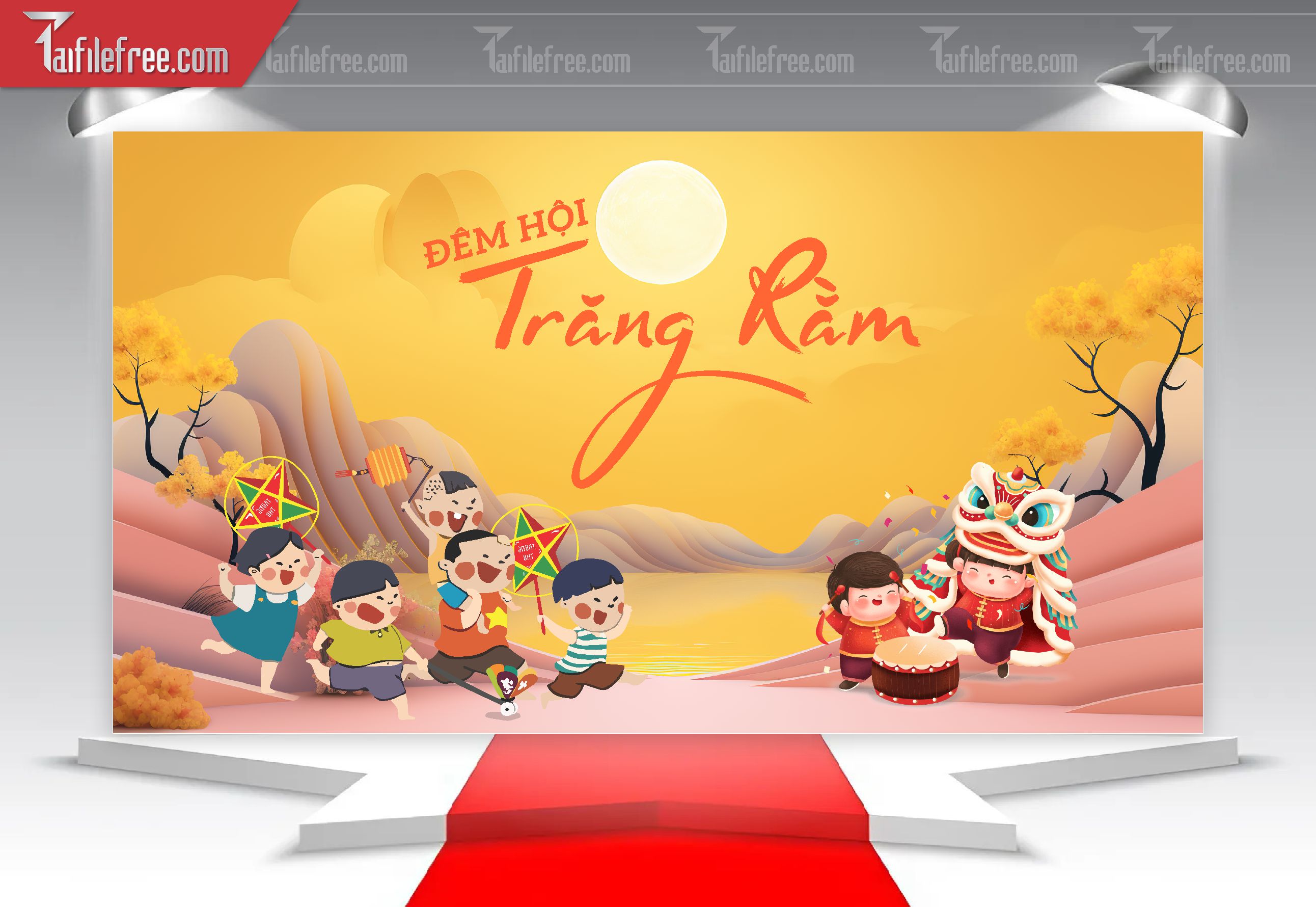 Mẫu Backdrop Trung Thu Đẹp Mắt Sáng Tạo_TTV77