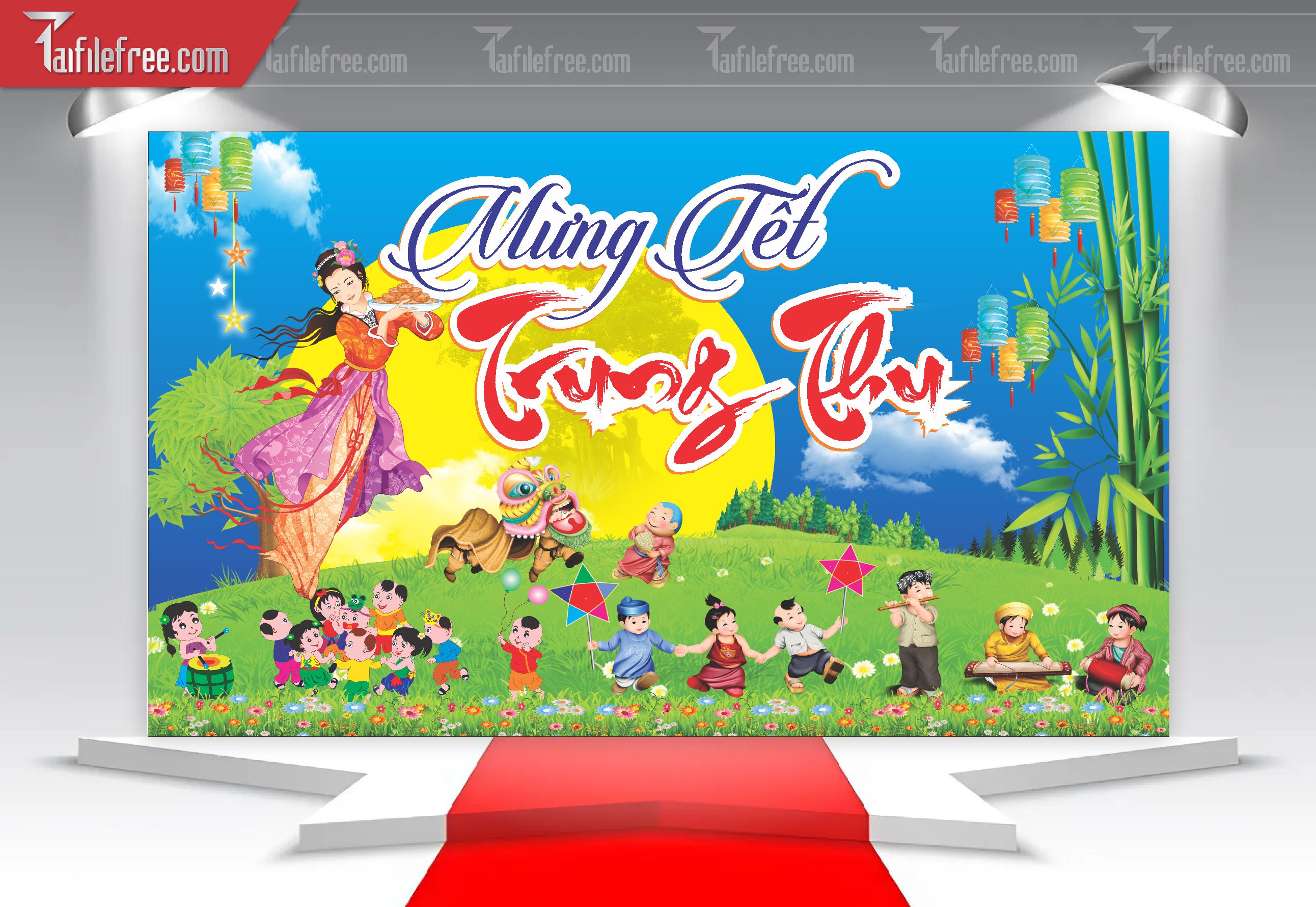 Mẫu Backdrop Trung Thu Đẹp Mắt Sáng Tạo_TTV82