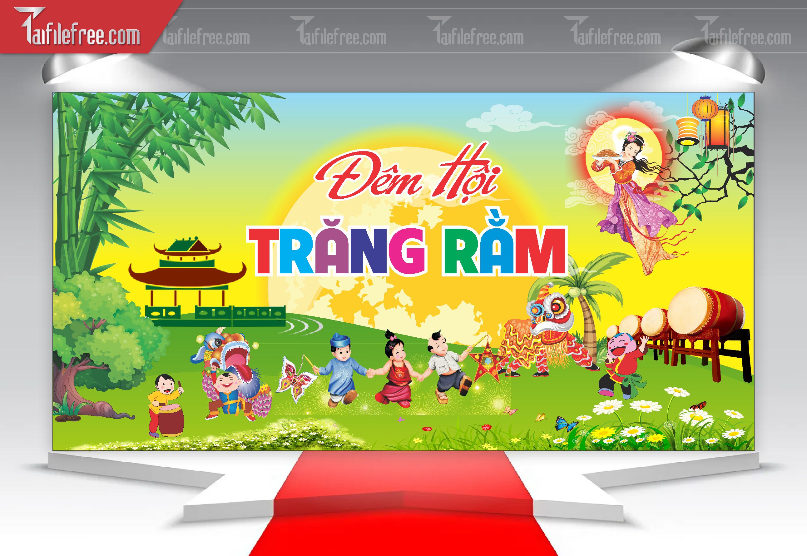 Mẫu Backdrop Trung Thu Đẹp Mắt Sáng Tạo_TTV83