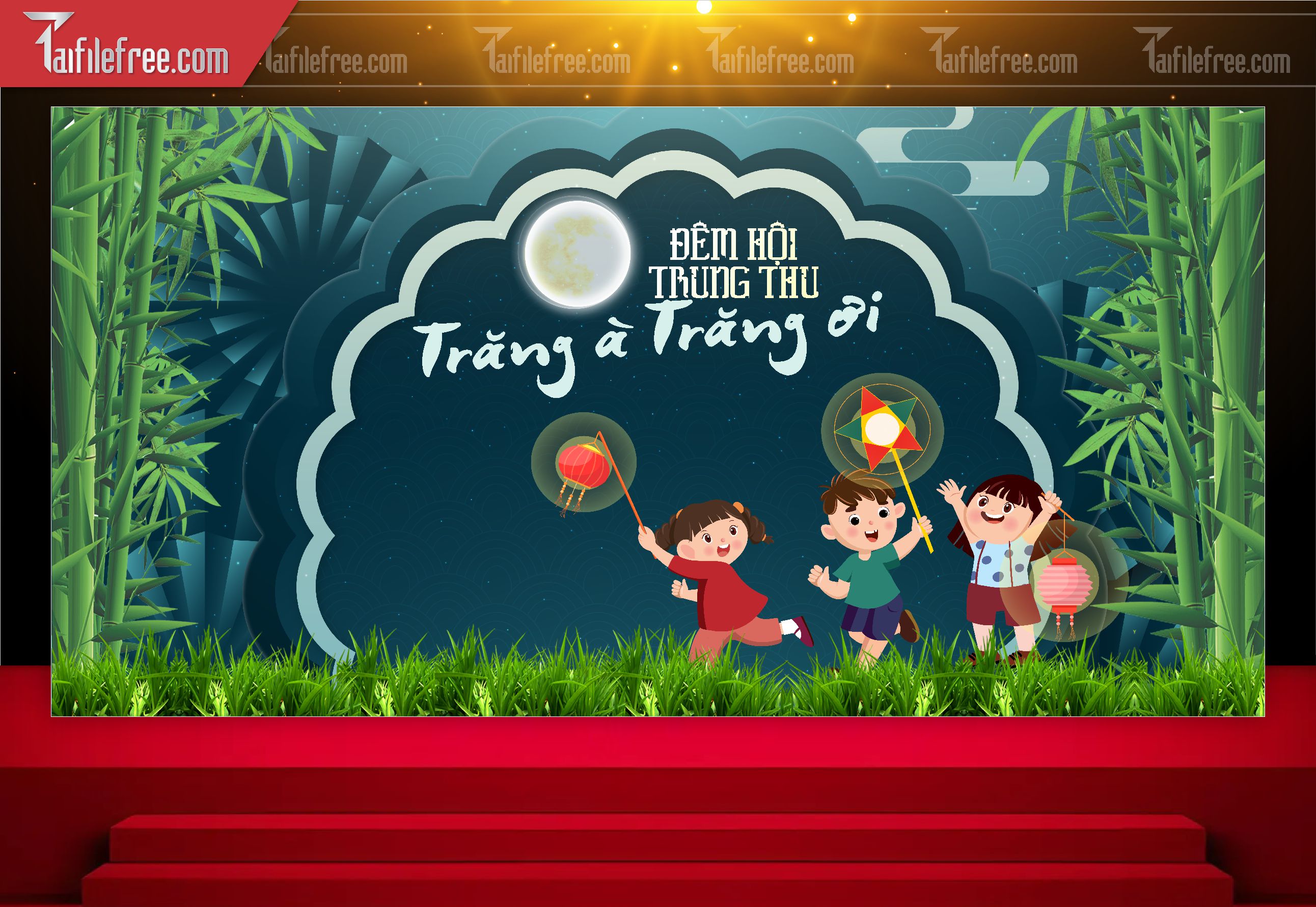 Mẫu Backdrop Trung Thu Đẹp Mắt Sáng Tạo_TTV90