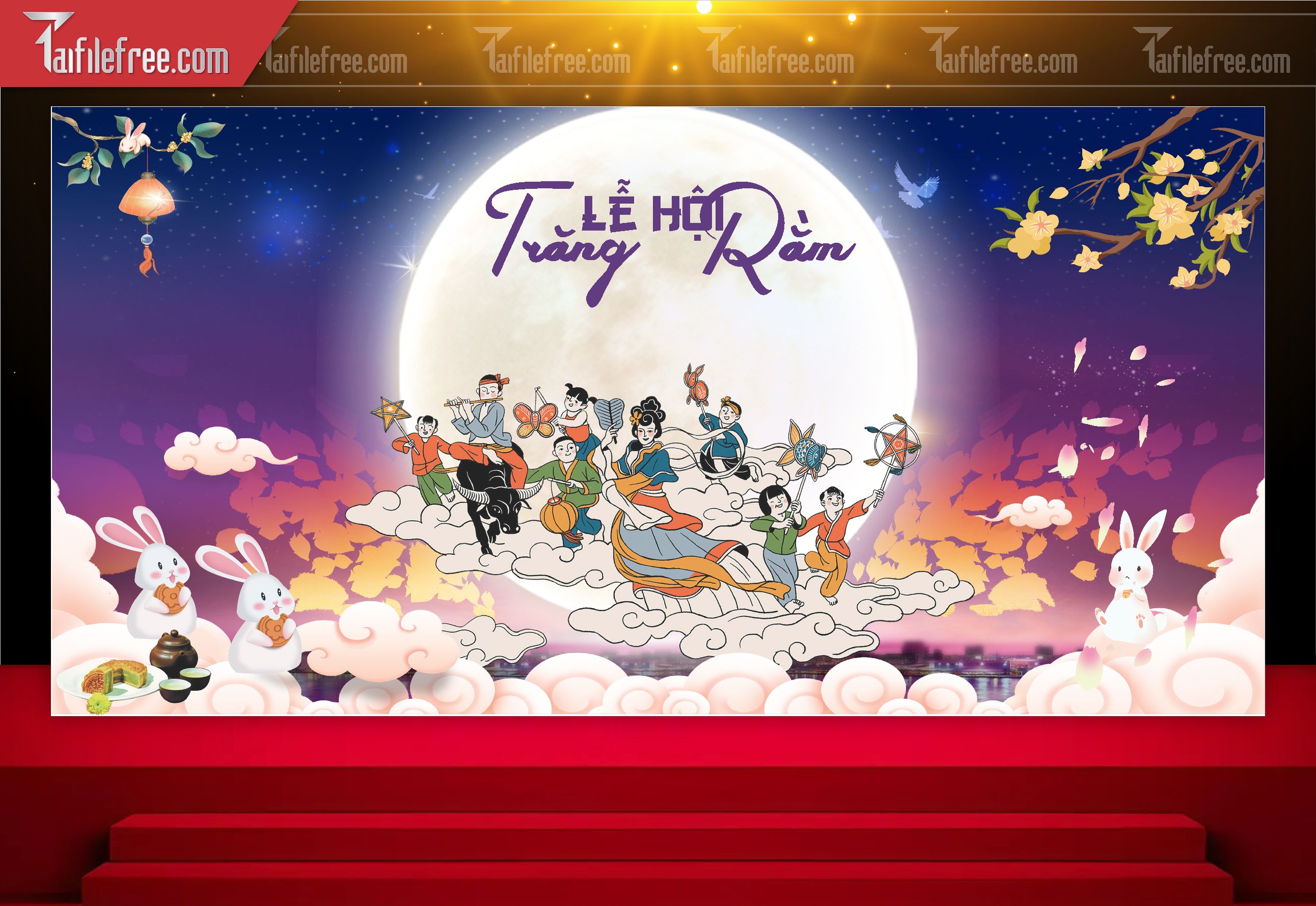 Mẫu Backdrop Trung Thu Đẹp Mắt Sáng Tạo_TTV93