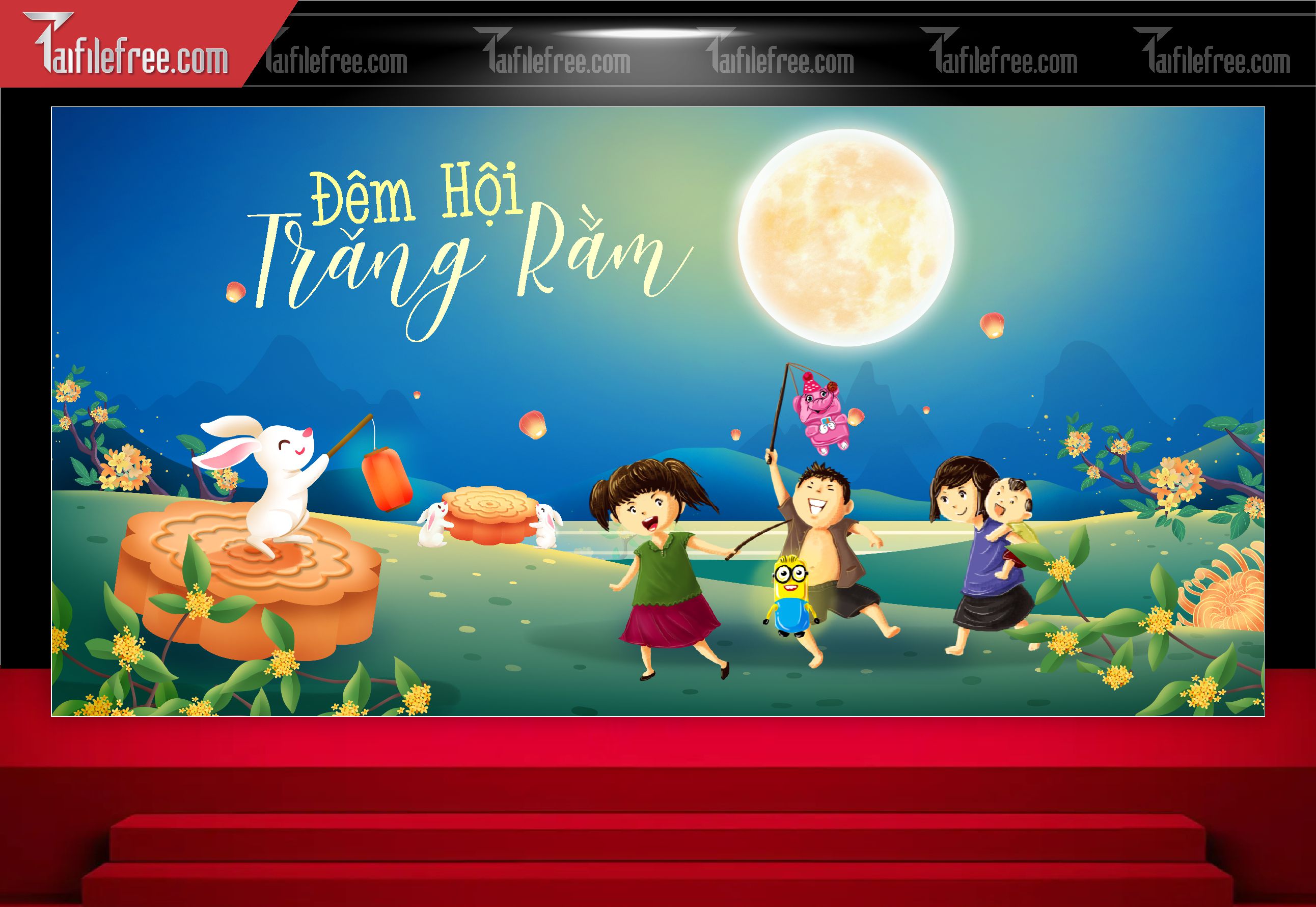 Mẫu Backdrop Trung Thu Đẹp Mắt Sáng Tạo_TTV99