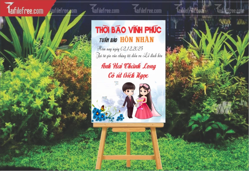 File Thiết Kế Bảng Welcome Tiệc Cưới BC51