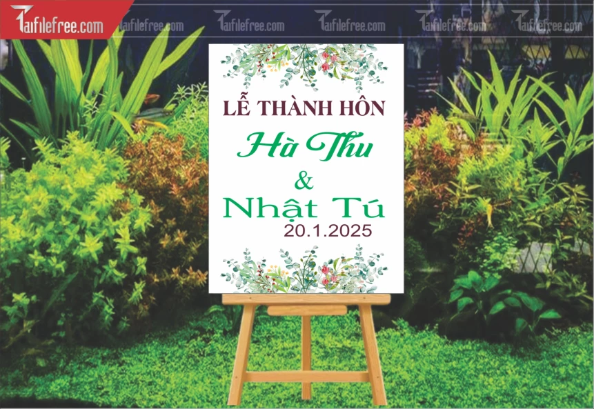 File Thiết Kế Bảng Welcome Tiệc Cưới BC58