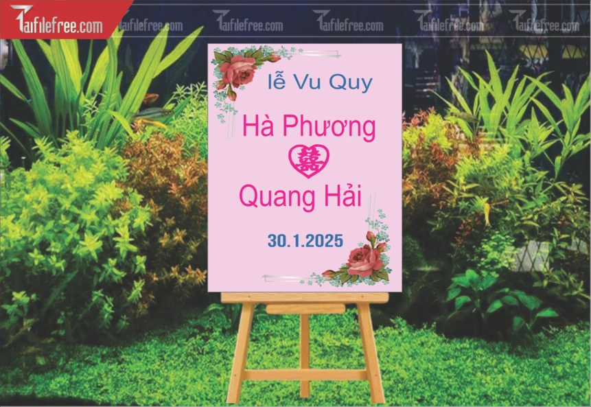 File Thiết Kế Bảng Welcome Tiệc Cưới BC64