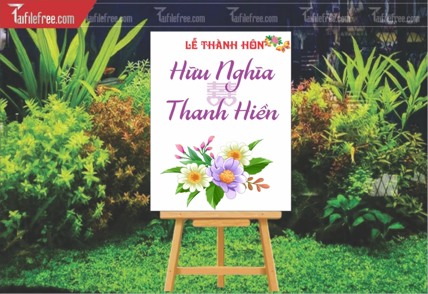 File Thiết Kế Bảng Welcome Tiệc Cưới BC65