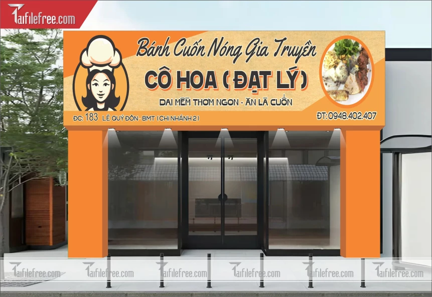 Biển Quảng Cáo, Bảng Hiệu Bánh Cuốn Nóng Gia Truyền_BH324