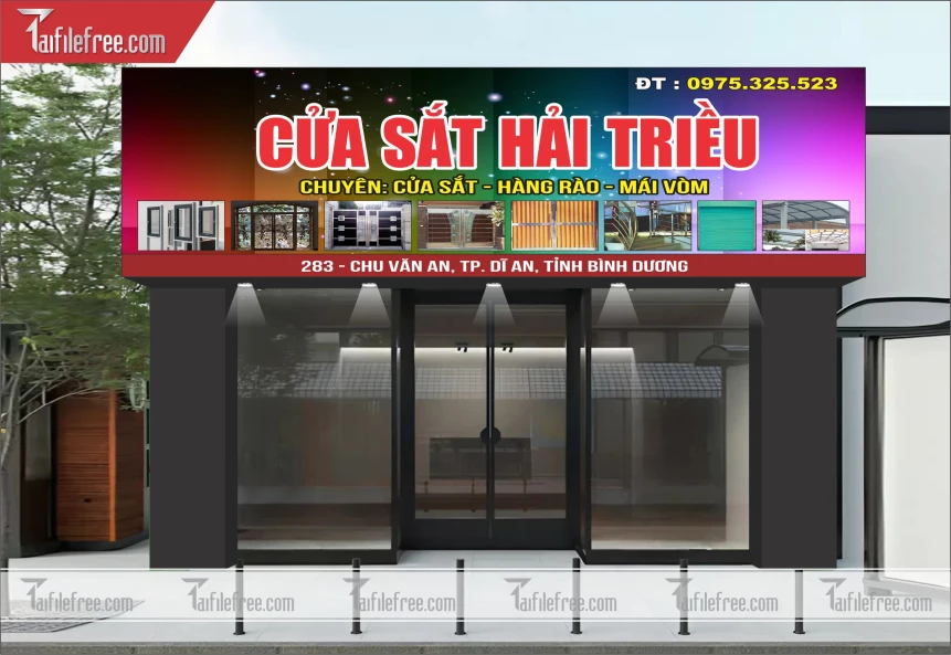 Biển Quảng Cáo, Bảng Hiệu Cửa Sắt Hải Triều_BH369