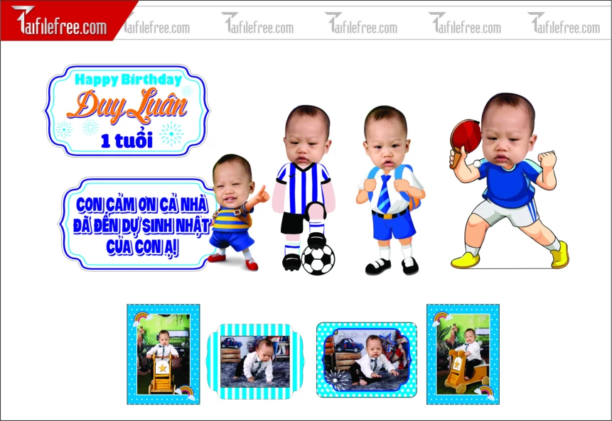 .Thiết Kế Chibi Đáng Yêu Trang Trí Sinh Nhật Cho Bé_CP17