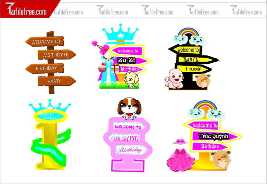 .Thiết Kế Chibi Đáng Yêu Trang Trí Sinh Nhật Cho Bé_CP20