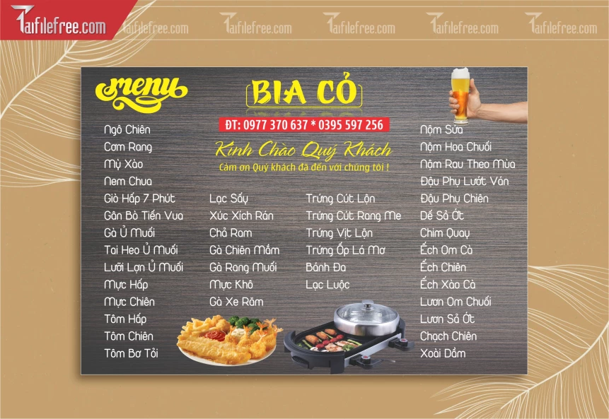Menu Bia Cỏ_M116