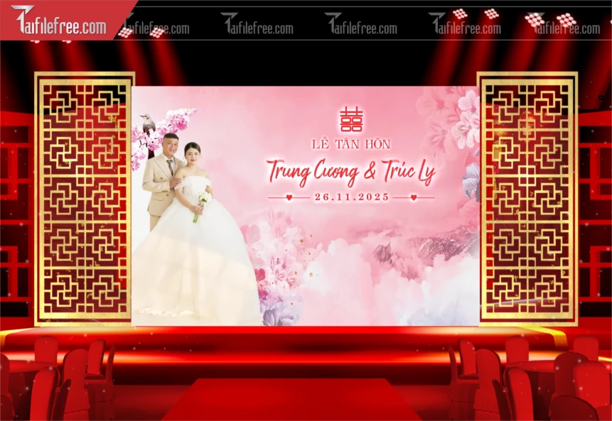 Mẫu Trang Trí Backdrop Đám Cưới Đẹp PDC102