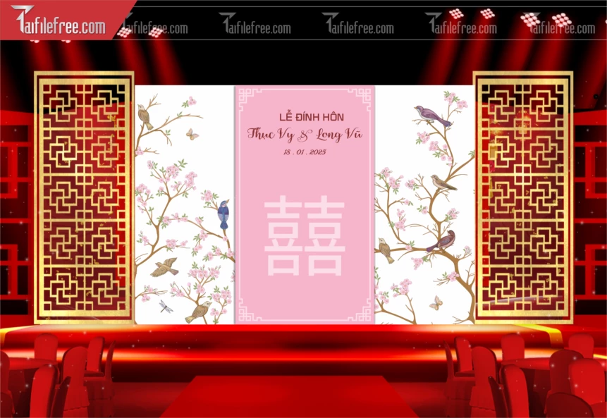 Mẫu Trang Trí Backdrop Đám Cưới Đẹp PDC105