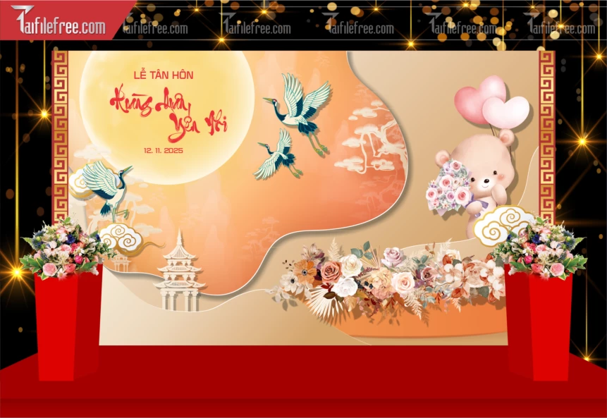 Mẫu Trang Trí Backdrop Đám Cưới Đẹp PDC110