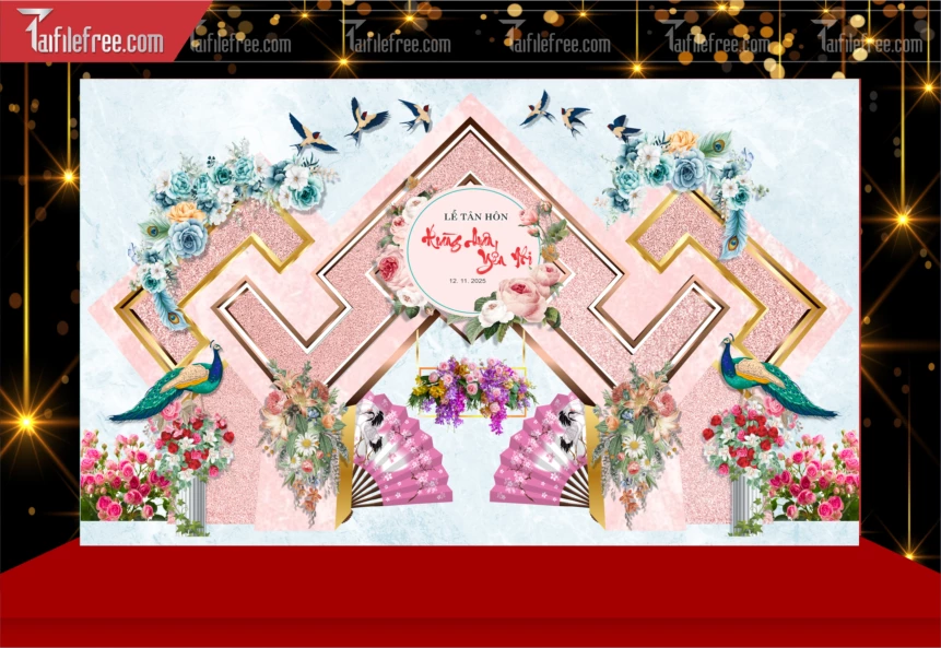 Mẫu Trang Trí Backdrop Đám Cưới Đẹp PDC114