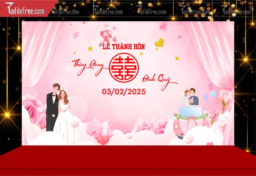 Mẫu Trang Trí Backdrop Đám Cưới Đẹp PDC125