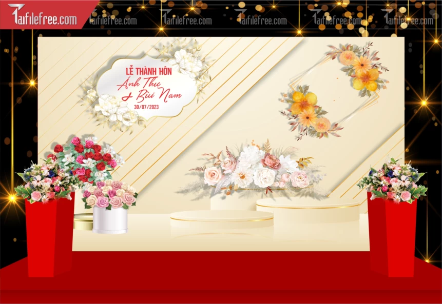 Mẫu Trang Trí Backdrop Đám Cưới Đẹp PDC129