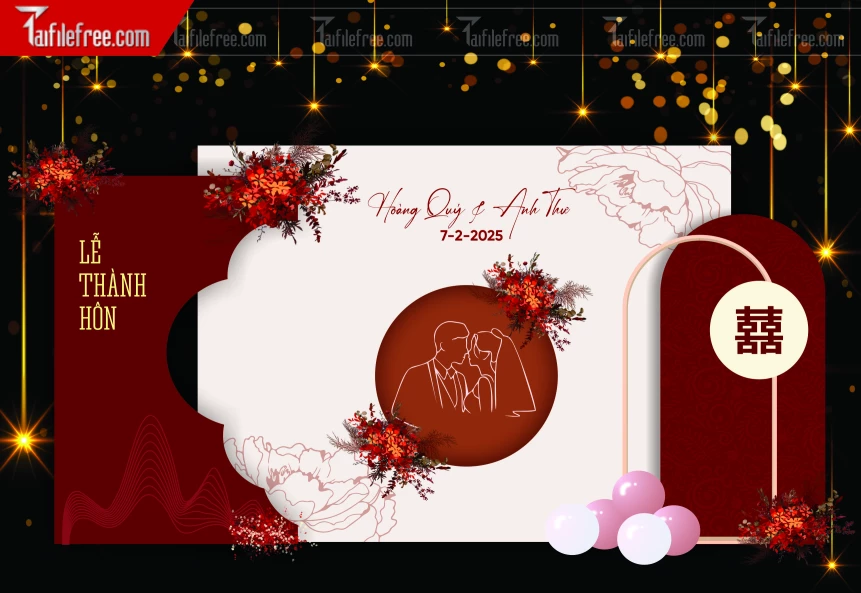 Mẫu Trang Trí Backdrop Đám Cưới Đẹp PDC96